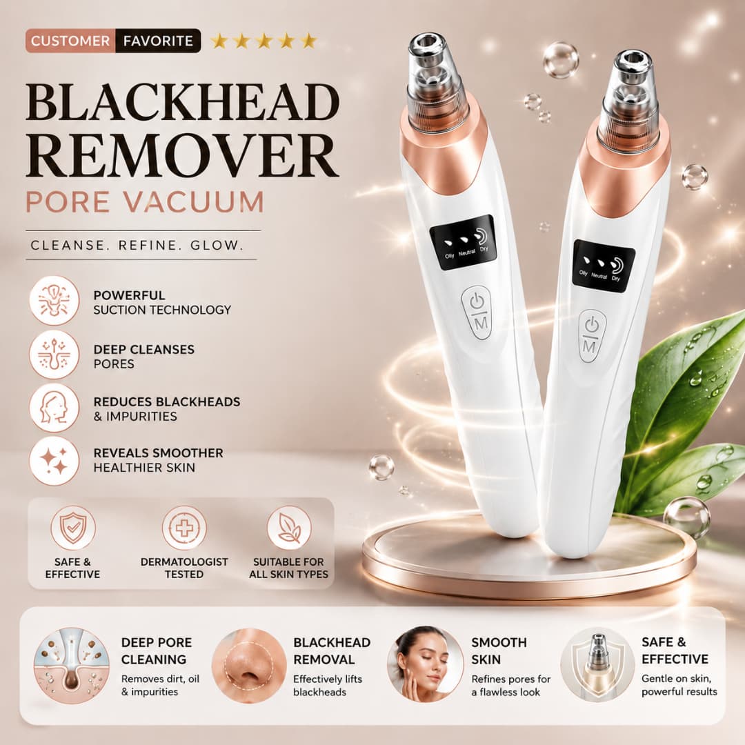 Electric Blackhead Remover ā Facial Pore Vacuum with Multiple Suction Levels