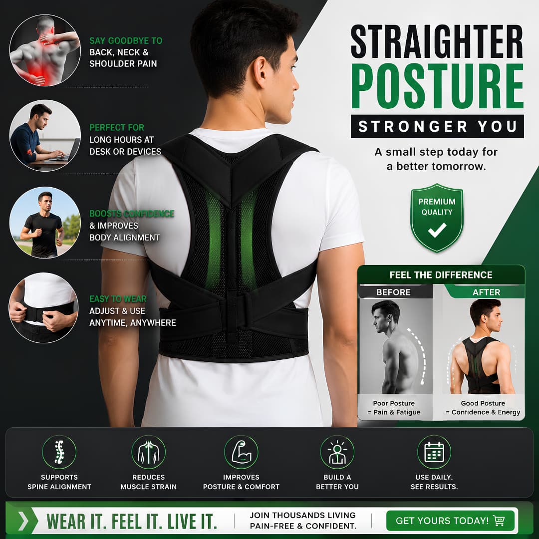 Adjustable Back Support Belt – Posture Correction Brace