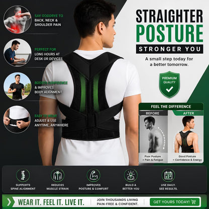 Adjustable Back Support Belt – Posture Correction Brace