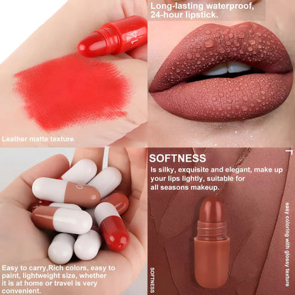 Mini Capsule Lipstick Collection (18 Pcs) – Smooth, Hydrating & Portable