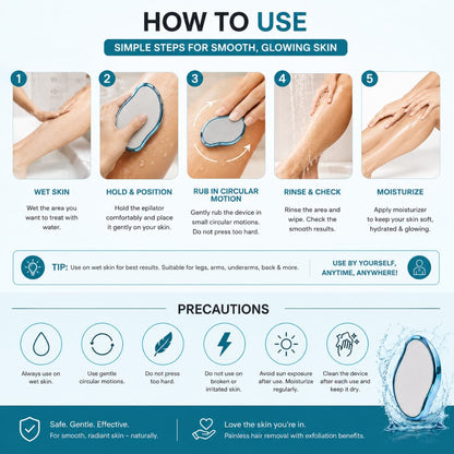Reusable Crystal Hair Remover & Exfoliator – Pain-Free Smooth Skin